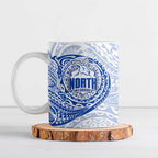 Personalized North Melbourne Kangaroos Polynesian Ceramic Mug Tribal Chest and Sleeve Tattoo Heritage Warrior