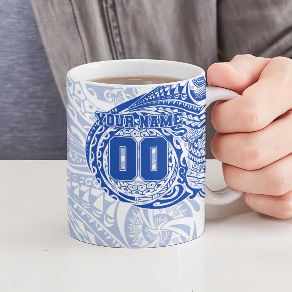 Personalized North Melbourne Kangaroos Polynesian Ceramic Mug Tribal Chest and Sleeve Tattoo Heritage Warrior