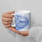 Personalized North Melbourne Kangaroos Polynesian Ceramic Mug Tribal Chest and Sleeve Tattoo Heritage Warrior
