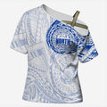 Personalized North Melbourne Kangaroos Polynesian Cross Shoulder Shirt Tribal Chest and Sleeve Tattoo Heritage Warrior