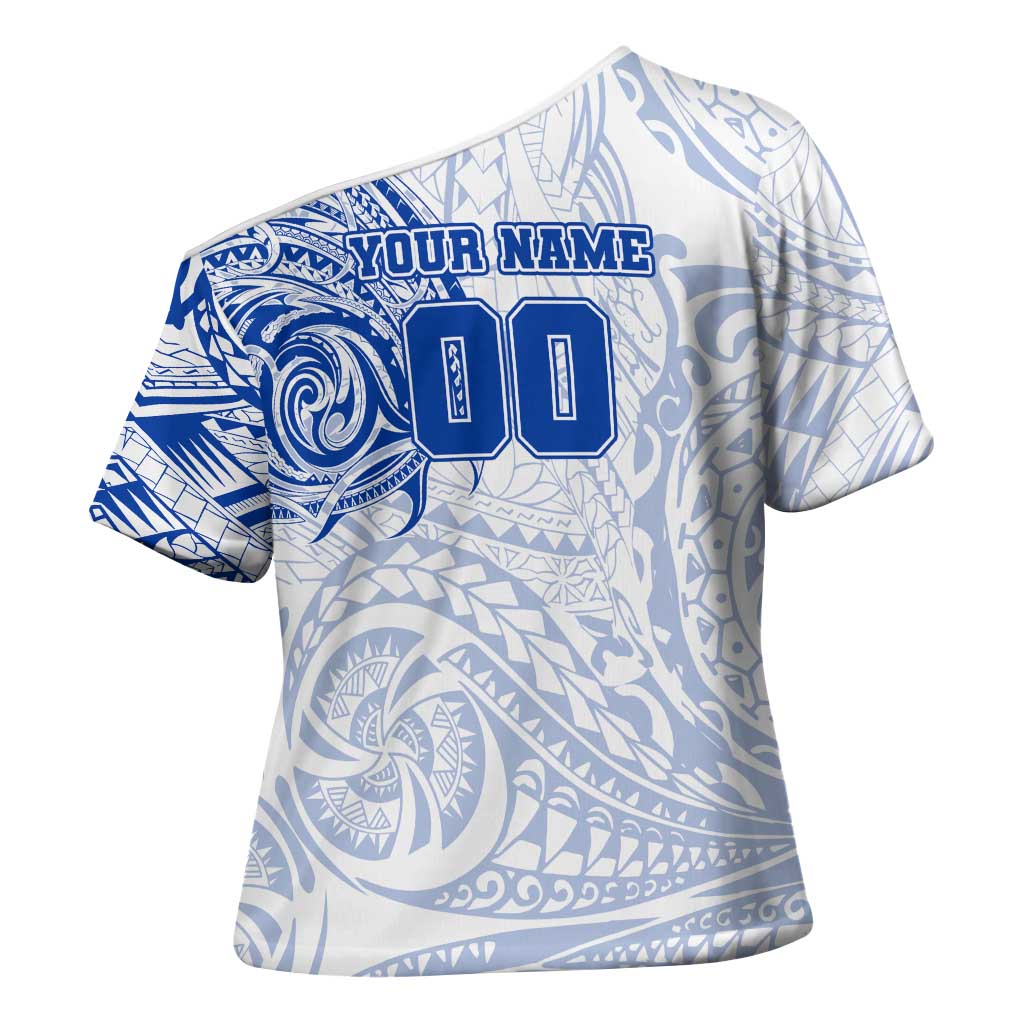 Personalized North Melbourne Kangaroos Polynesian Cross Shoulder Shirt Tribal Chest and Sleeve Tattoo Heritage Warrior