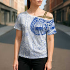Personalized North Melbourne Kangaroos Polynesian Cross Shoulder Shirt Tribal Chest and Sleeve Tattoo Heritage Warrior
