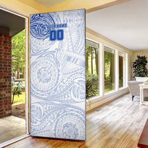 Personalized North Melbourne Kangaroos Polynesian Door Cover Tribal Chest and Sleeve Tattoo Heritage Warrior
