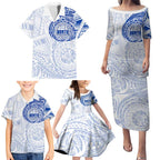 Personalized North Melbourne Kangaroos Polynesian Family Matching Puletasi and Hawaiian Shirt Tribal Chest and Sleeve Tattoo Heritage Warrior