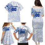 Personalized North Melbourne Kangaroos Polynesian Family Matching Puletasi and Hawaiian Shirt Tribal Chest and Sleeve Tattoo Heritage Warrior
