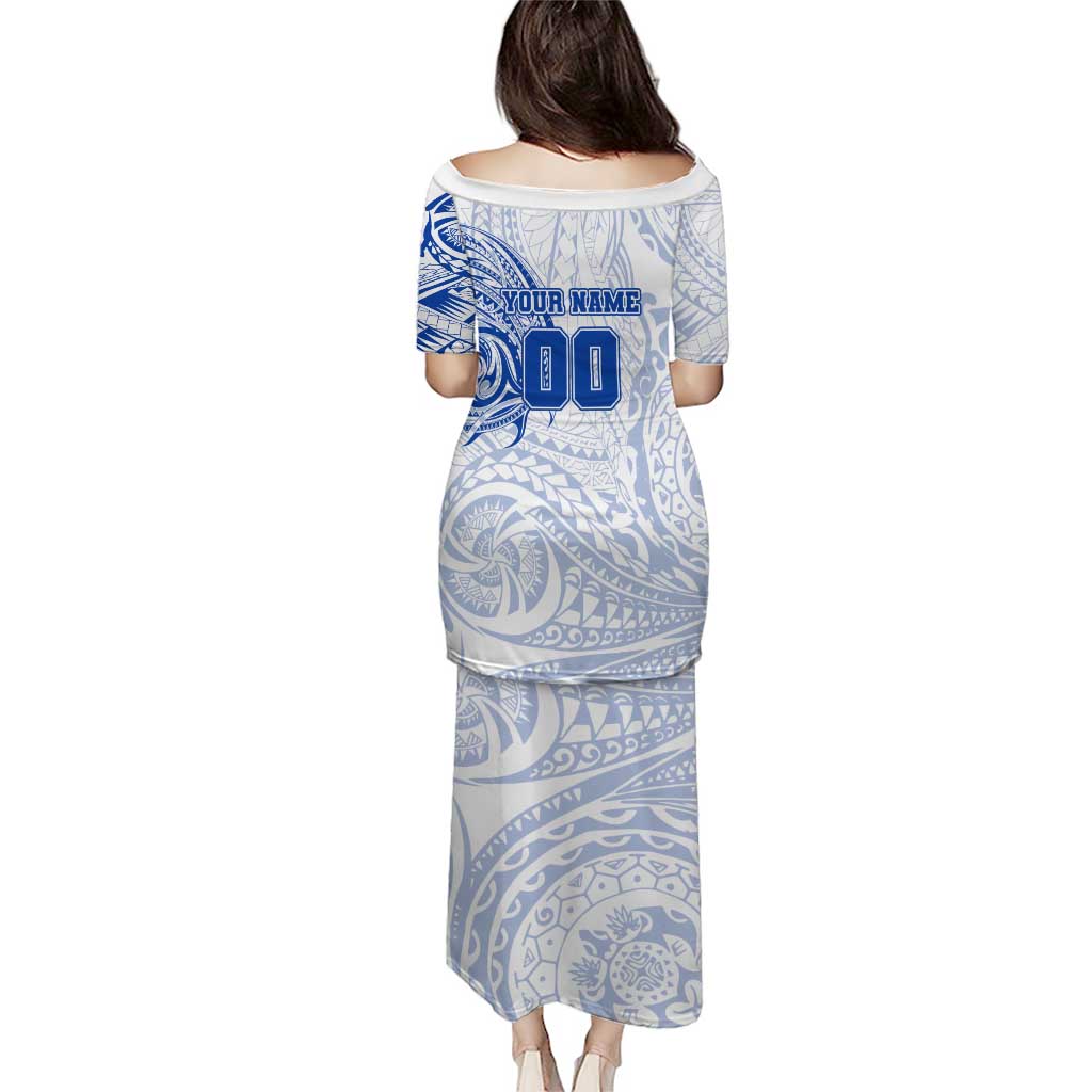 Personalized North Melbourne Kangaroos Polynesian Family Matching Puletasi and Hawaiian Shirt Tribal Chest and Sleeve Tattoo Heritage Warrior