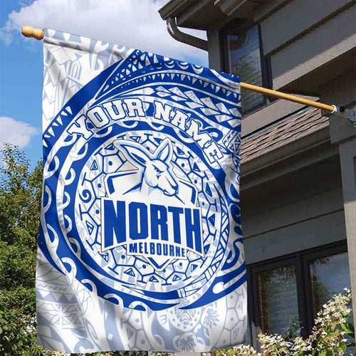 Personalized North Melbourne Kangaroos Polynesian Garden Flag Tribal Chest and Sleeve Tattoo Heritage Warrior