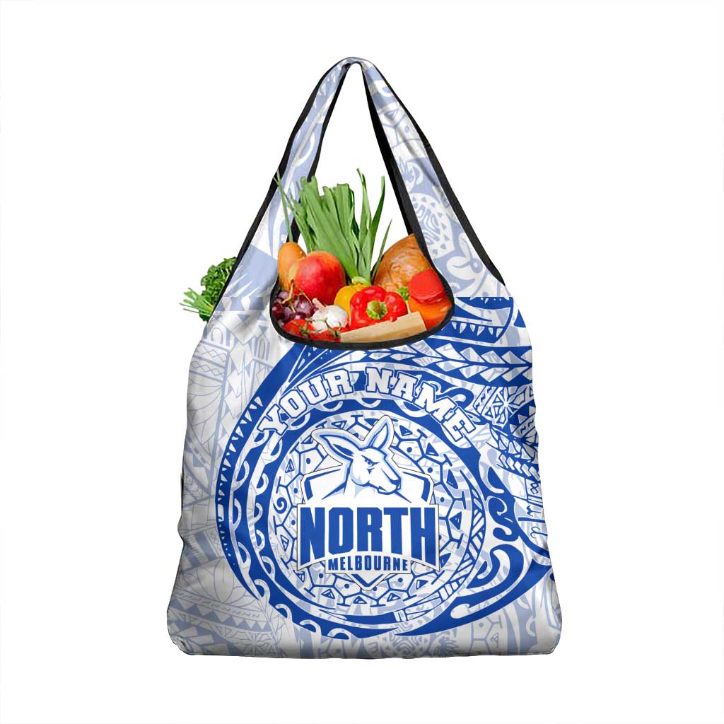 Personalized North Melbourne Kangaroos Polynesian Grocery Bag Tribal Chest and Sleeve Tattoo Heritage Warrior