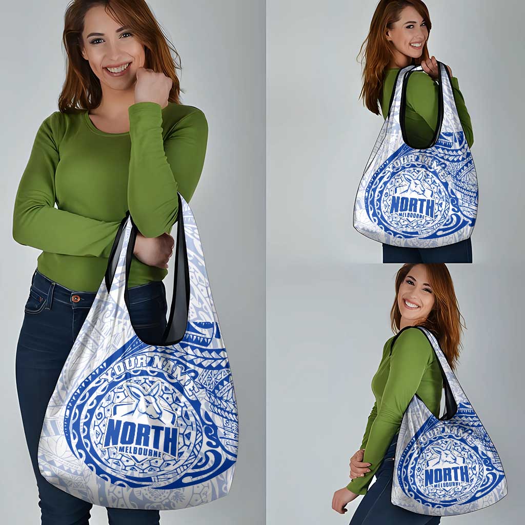 Personalized North Melbourne Kangaroos Polynesian Grocery Bag Tribal Chest and Sleeve Tattoo Heritage Warrior