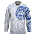 Personalized North Melbourne Kangaroos Polynesian Hockey Jersey Tribal Chest and Sleeve Tattoo Heritage Warrior