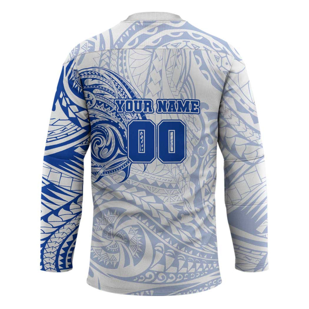 Personalized North Melbourne Kangaroos Polynesian Hockey Jersey Tribal Chest and Sleeve Tattoo Heritage Warrior
