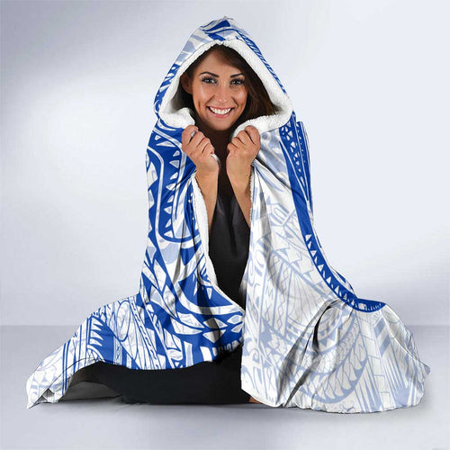 Personalized North Melbourne Kangaroos Polynesian Hooded Blanket Tribal Chest and Sleeve Tattoo Heritage Warrior