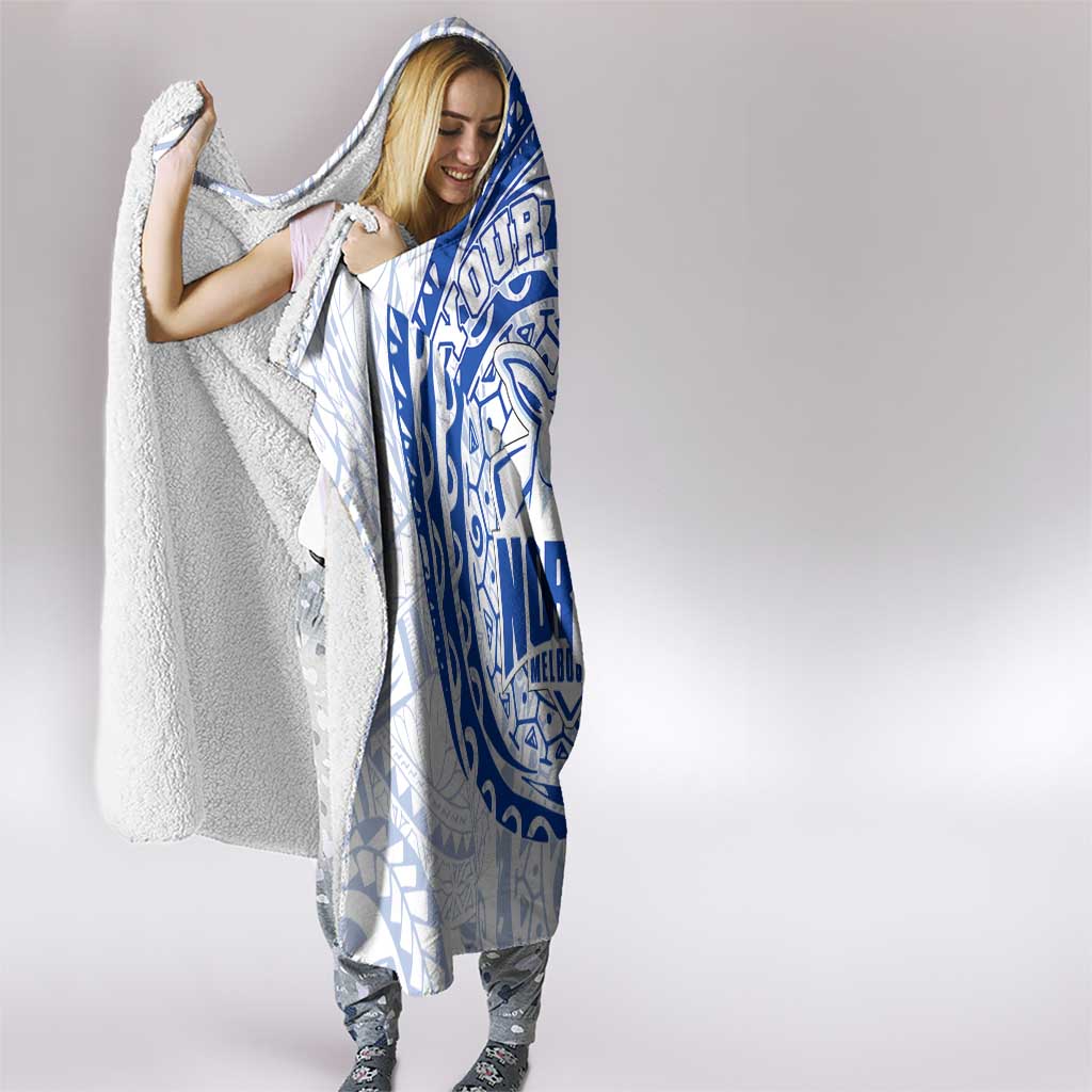 Personalized North Melbourne Kangaroos Polynesian Hooded Blanket Tribal Chest and Sleeve Tattoo Heritage Warrior