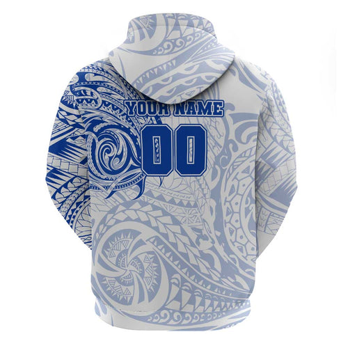 Personalized North Melbourne Kangaroos Polynesian Hoodie Tribal Chest and Sleeve Tattoo Heritage Warrior