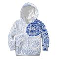 Personalized North Melbourne Kangaroos Polynesian Kid Hoodie Tribal Chest and Sleeve Tattoo Heritage Warrior