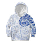 Personalized North Melbourne Kangaroos Polynesian Kid Hoodie Tribal Chest and Sleeve Tattoo Heritage Warrior