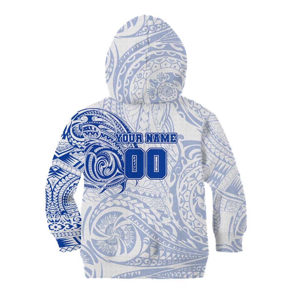 Personalized North Melbourne Kangaroos Polynesian Kid Hoodie Tribal Chest and Sleeve Tattoo Heritage Warrior
