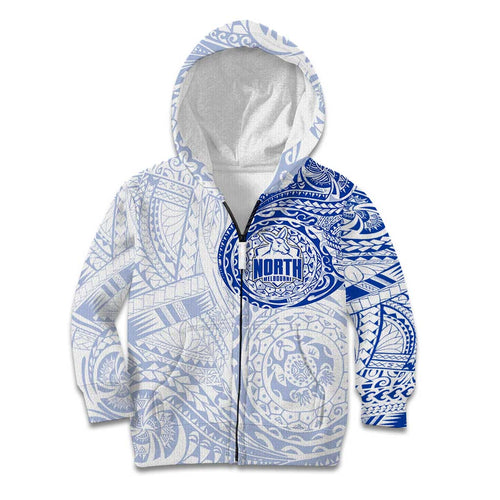 Personalized North Melbourne Kangaroos Polynesian Kid Hoodie Tribal Chest and Sleeve Tattoo Heritage Warrior