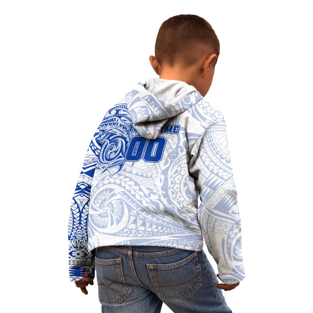 Personalized North Melbourne Kangaroos Polynesian Kid Hoodie Tribal Chest and Sleeve Tattoo Heritage Warrior