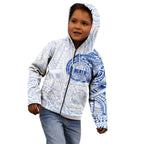 Personalized North Melbourne Kangaroos Polynesian Kid Hoodie Tribal Chest and Sleeve Tattoo Heritage Warrior