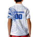 Personalized North Melbourne Kangaroos Polynesian Kid Polo Shirt Tribal Chest and Sleeve Tattoo Heritage Warrior