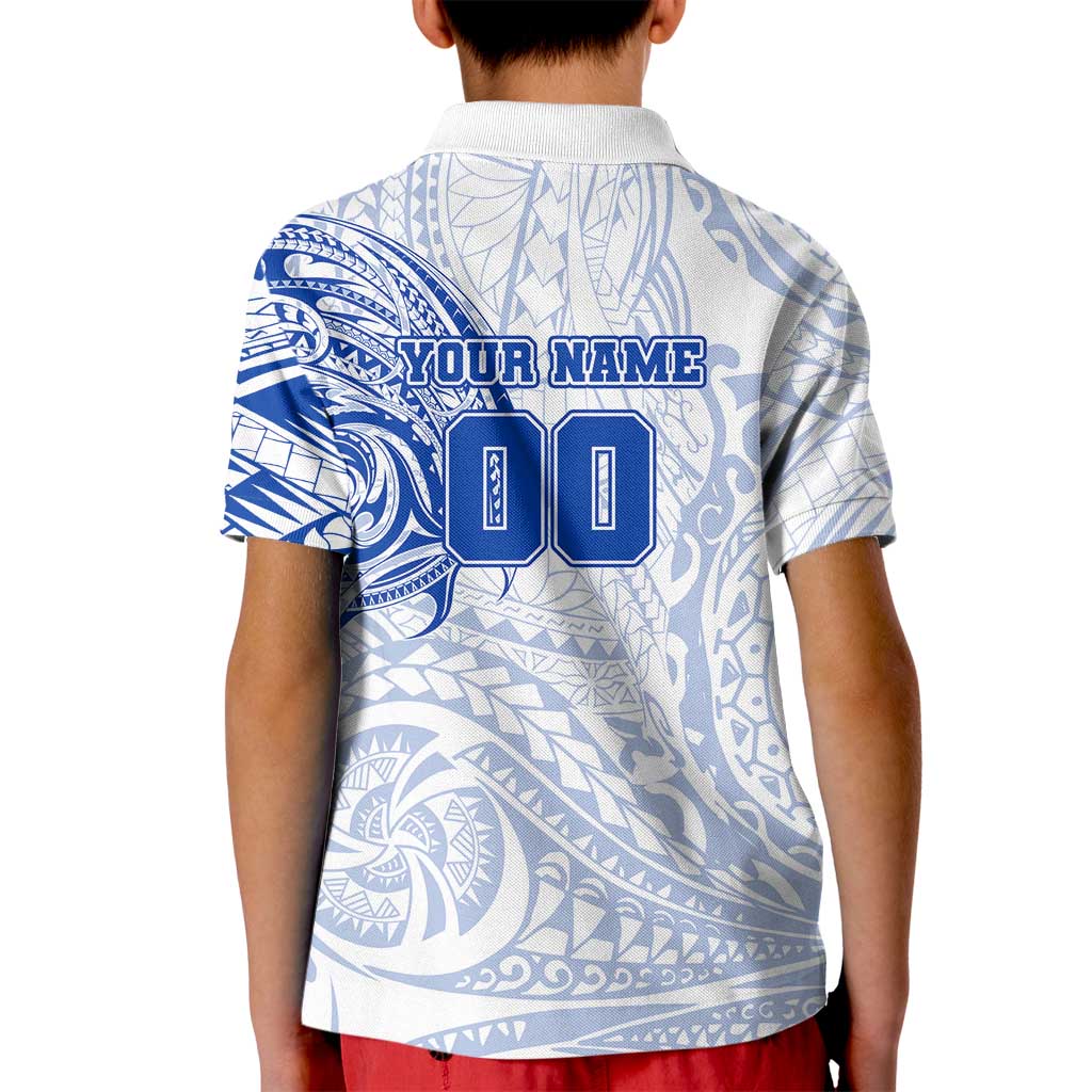 Personalized North Melbourne Kangaroos Polynesian Kid Polo Shirt Tribal Chest and Sleeve Tattoo Heritage Warrior