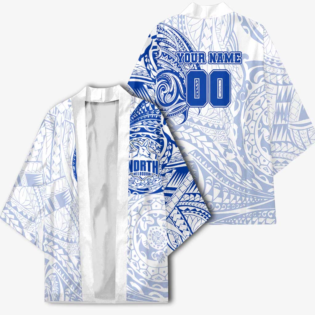 Personalized North Melbourne Kangaroos Polynesian Kimono Tribal Chest and Sleeve Tattoo Heritage Warrior