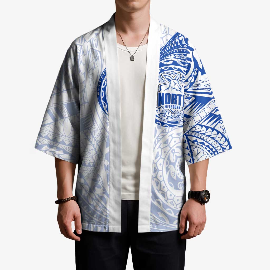 Personalized North Melbourne Kangaroos Polynesian Kimono Tribal Chest and Sleeve Tattoo Heritage Warrior