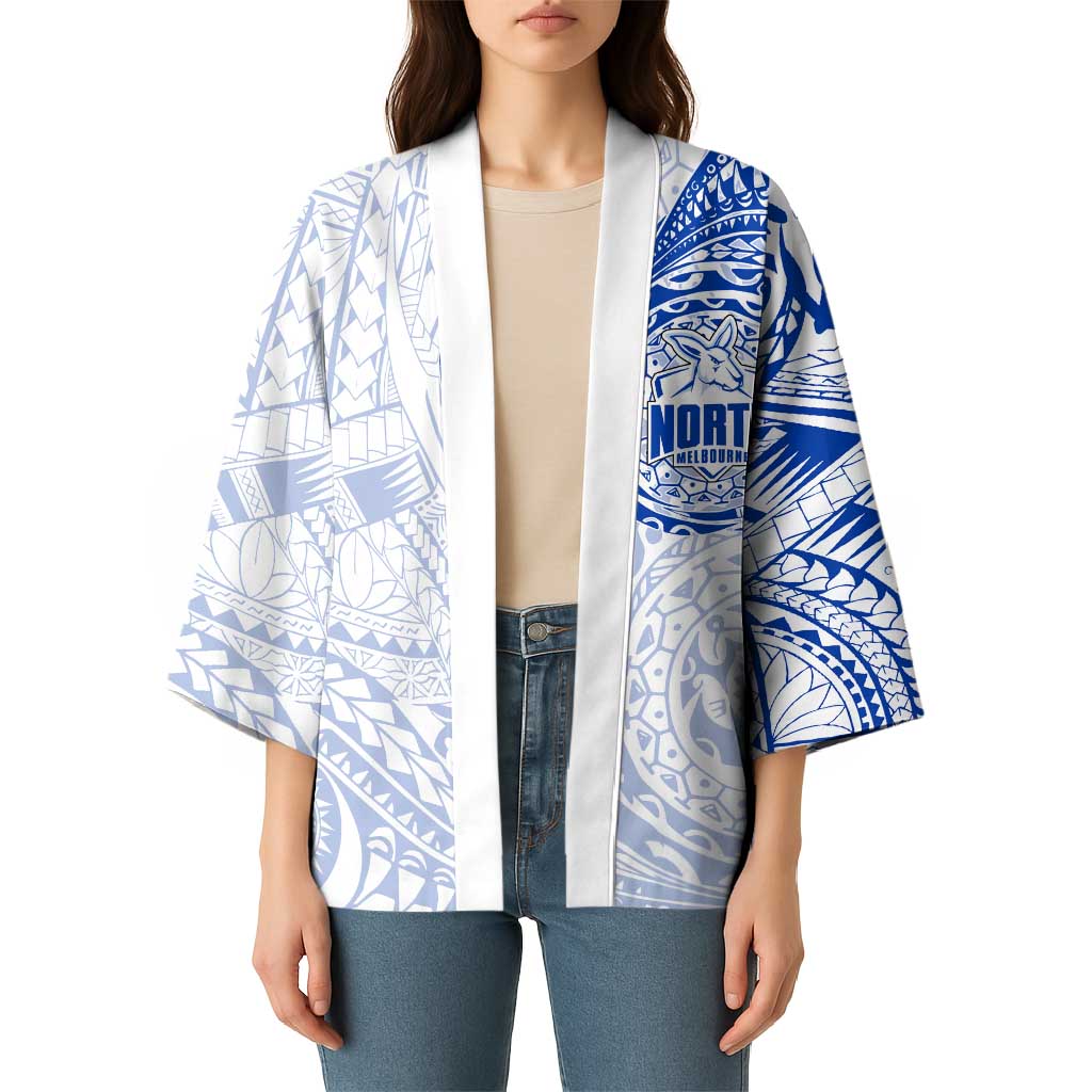 Personalized North Melbourne Kangaroos Polynesian Kimono Tribal Chest and Sleeve Tattoo Heritage Warrior