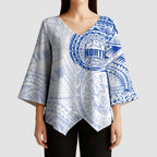 Personalized North Melbourne Kangaroos Polynesian Kimono Sleeve Blouse Tribal Chest and Sleeve Tattoo Heritage Warrior