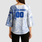 Personalized North Melbourne Kangaroos Polynesian Kimono Sleeve Blouse Tribal Chest and Sleeve Tattoo Heritage Warrior