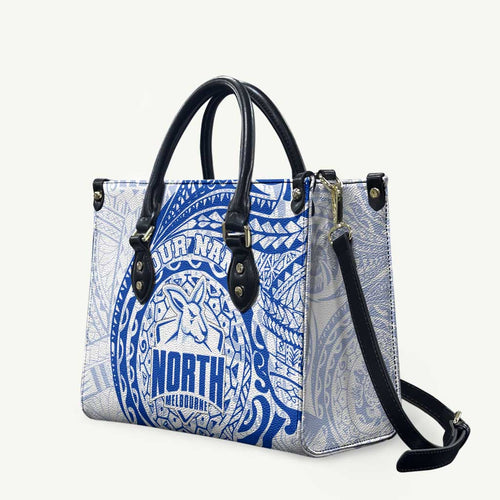 Personalized North Melbourne Kangaroos Polynesian Leather Bag Tribal Chest and Sleeve Tattoo Heritage Warrior