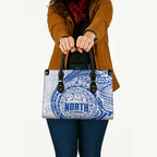 Personalized North Melbourne Kangaroos Polynesian Leather Bag Tribal Chest and Sleeve Tattoo Heritage Warrior