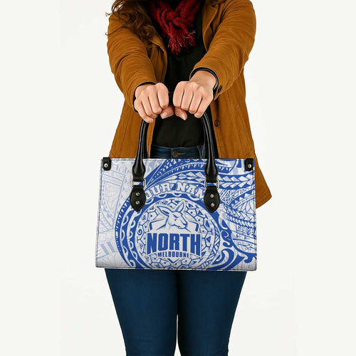 Personalized North Melbourne Kangaroos Polynesian Leather Bag Tribal Chest and Sleeve Tattoo Heritage Warrior