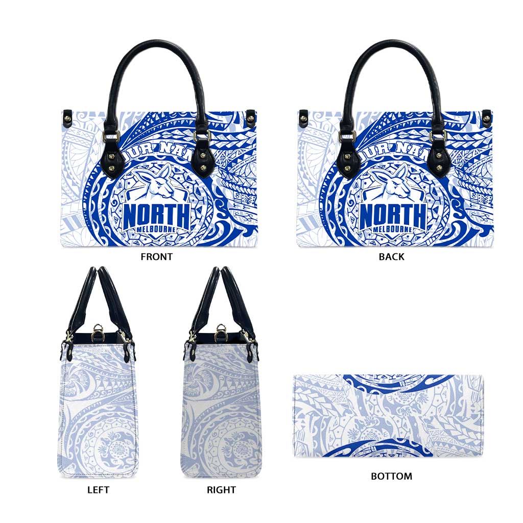 Personalized North Melbourne Kangaroos Polynesian Leather Bag Tribal Chest and Sleeve Tattoo Heritage Warrior