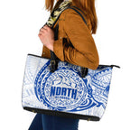 Personalized North Melbourne Kangaroos Polynesian Leather Tote Bag Tribal Chest and Sleeve Tattoo Heritage Warrior