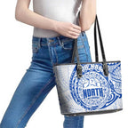 Personalized North Melbourne Kangaroos Polynesian Leather Tote Bag Tribal Chest and Sleeve Tattoo Heritage Warrior