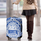 Personalized North Melbourne Kangaroos Polynesian Luggage Cover Tribal Chest and Sleeve Tattoo Heritage Warrior