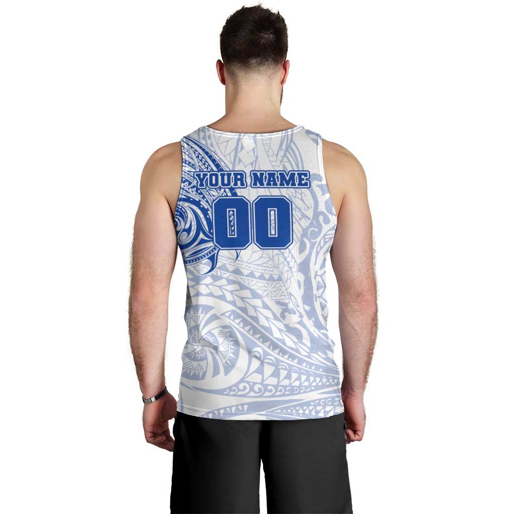 Personalized North Melbourne Kangaroos Polynesian Men Tank Top Tribal Chest and Sleeve Tattoo Heritage Warrior
