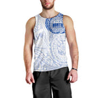 Personalized North Melbourne Kangaroos Polynesian Men Tank Top Tribal Chest and Sleeve Tattoo Heritage Warrior