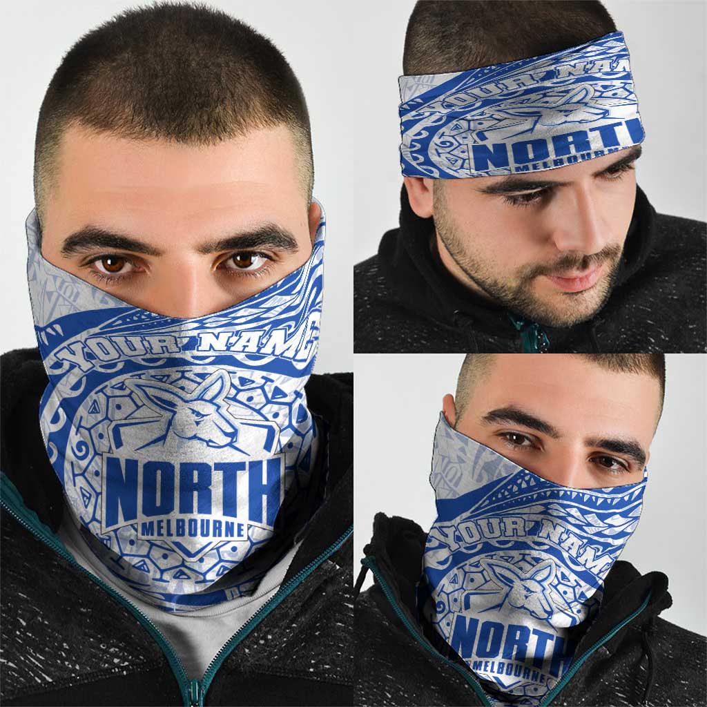 Personalized North Melbourne Kangaroos Polynesian Neck Gaiter Tribal Chest and Sleeve Tattoo Heritage Warrior