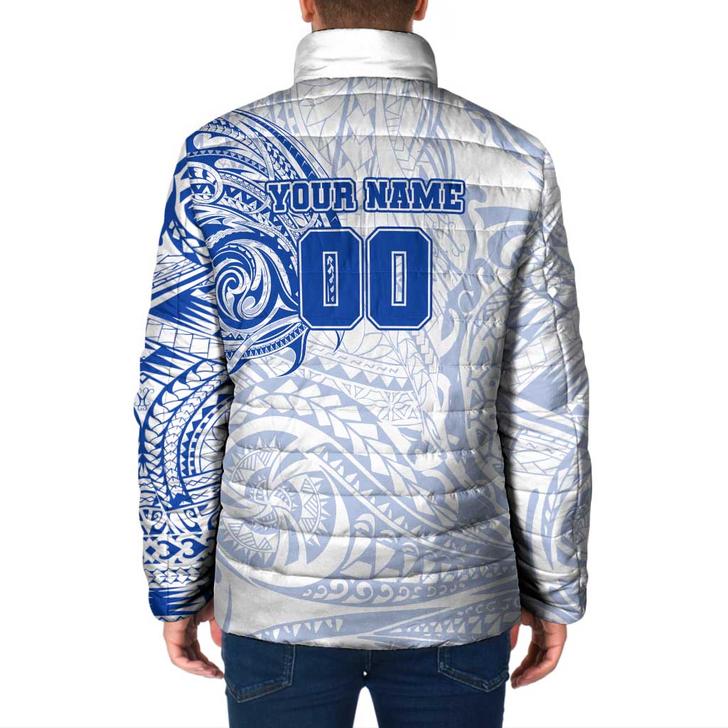 Personalized North Melbourne Kangaroos Polynesian Padded Jacket Tribal Chest and Sleeve Tattoo Heritage Warrior