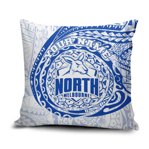 Personalized North Melbourne Kangaroos Polynesian Pillow Cover Tribal Chest and Sleeve Tattoo Heritage Warrior
