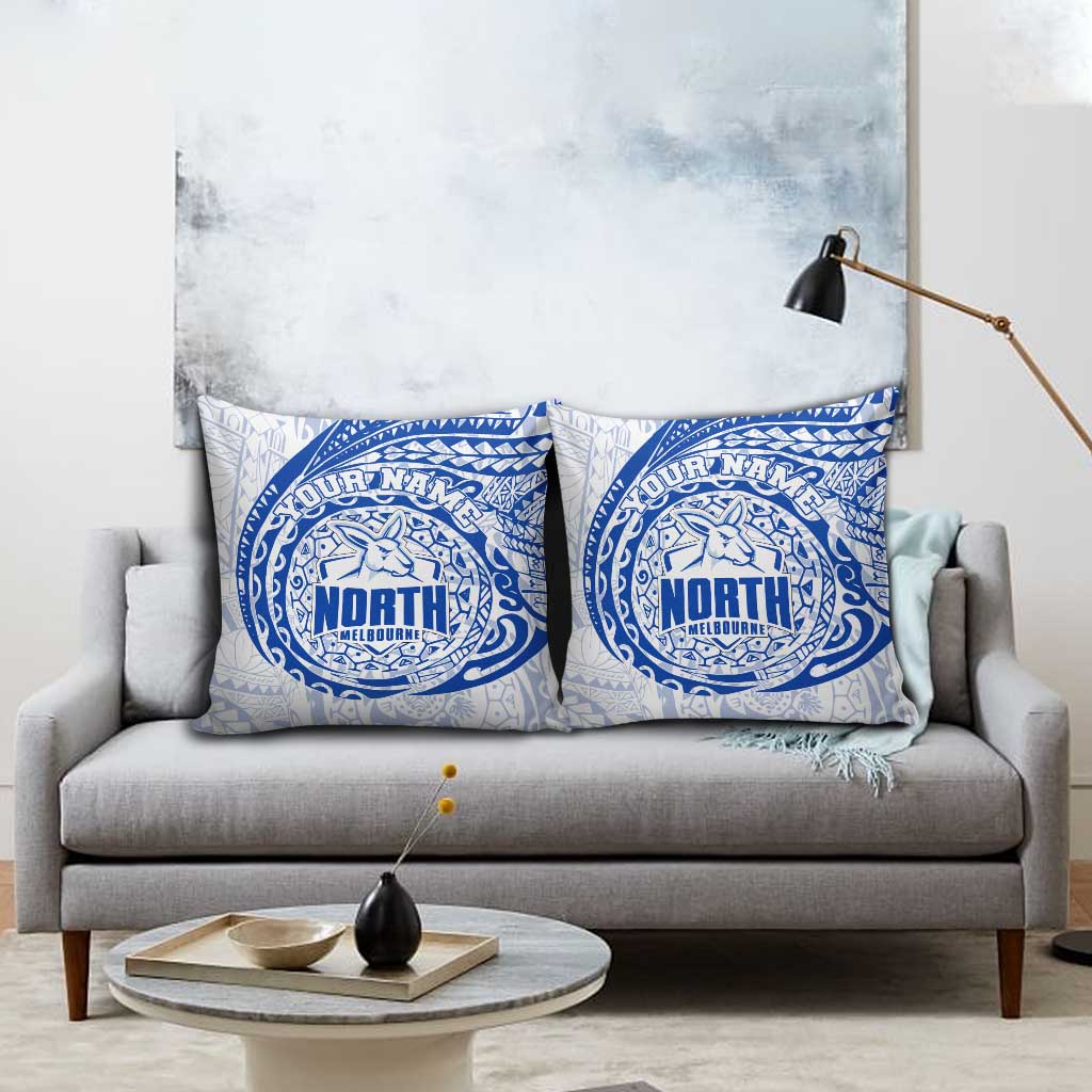 Personalized North Melbourne Kangaroos Polynesian Pillow Cover Tribal Chest and Sleeve Tattoo Heritage Warrior