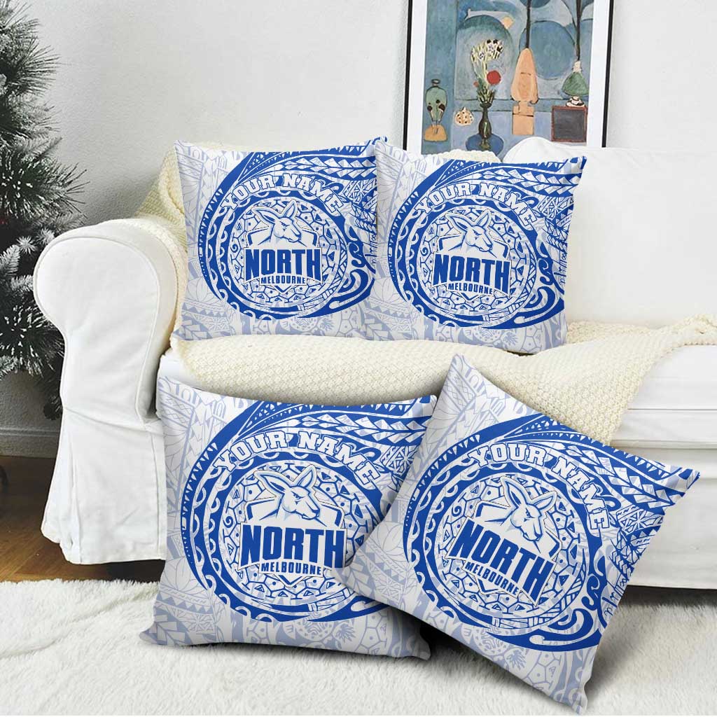 Personalized North Melbourne Kangaroos Polynesian Pillow Cover Tribal Chest and Sleeve Tattoo Heritage Warrior