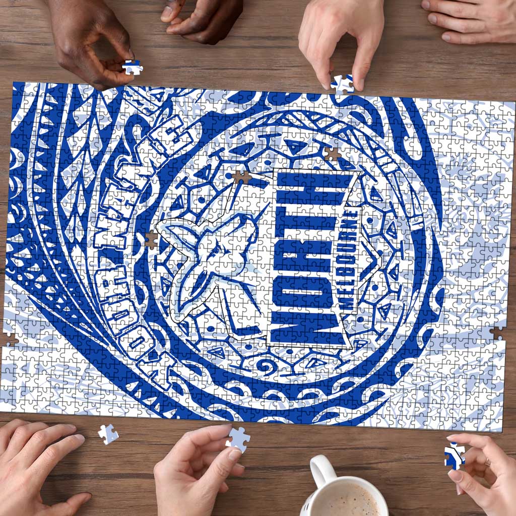 Personalized North Melbourne Kangaroos Polynesian Puzzle Tribal Chest and Sleeve Tattoo Heritage Warrior
