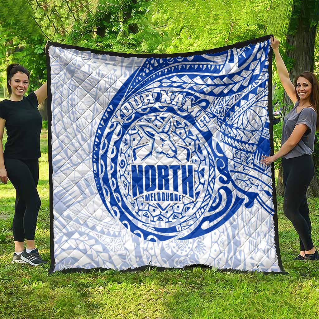 Personalized North Melbourne Kangaroos Polynesian Quilt Tribal Chest and Sleeve Tattoo Heritage Warrior