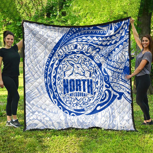 Personalized North Melbourne Kangaroos Polynesian Quilt Tribal Chest and Sleeve Tattoo Heritage Warrior