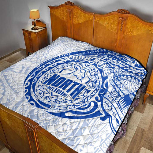 Personalized North Melbourne Kangaroos Polynesian Quilt Tribal Chest and Sleeve Tattoo Heritage Warrior