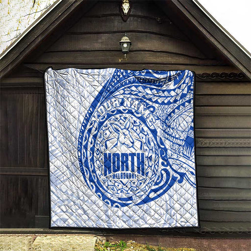 Personalized North Melbourne Kangaroos Polynesian Quilt Tribal Chest and Sleeve Tattoo Heritage Warrior